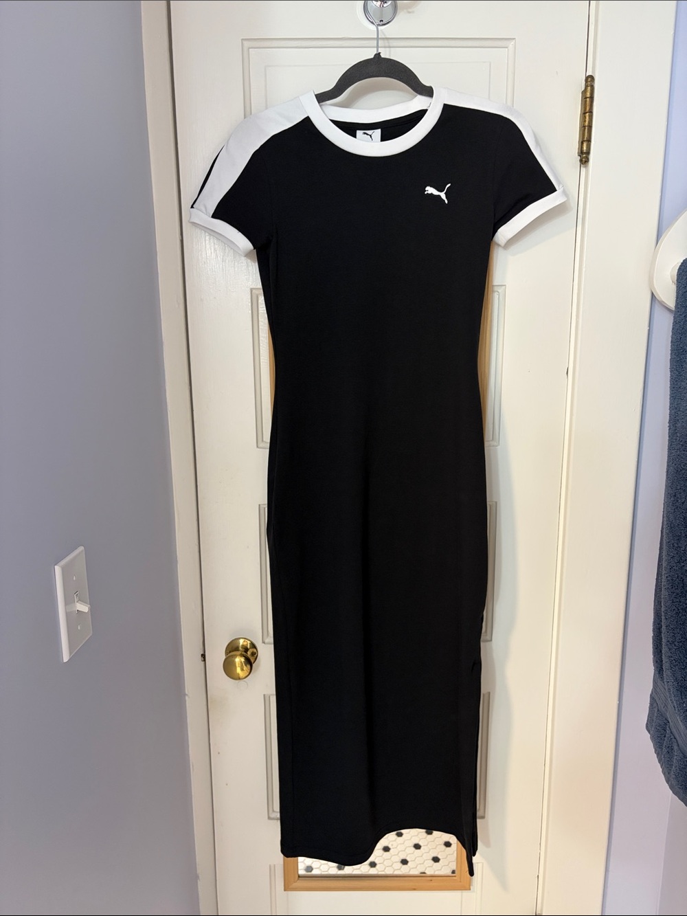 Puma Black Midi Dress with White Trim